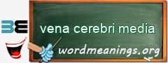 WordMeaning blackboard for vena cerebri media